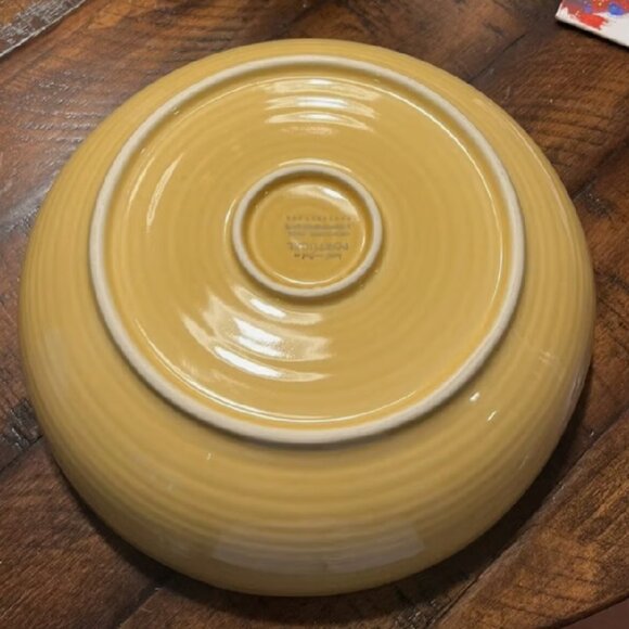 NEW 12" Pottery Barn Gabriella Low Serving Bowl | NWOT GOLD Round Stoneware Bowl - Picture 4 of 6